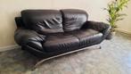 Leren zetels, 2 en 3 personen, driezit en tweezit sofa, leer, Rechte bank, Leer, Ophalen of Verzenden, 75 tot 100 cm