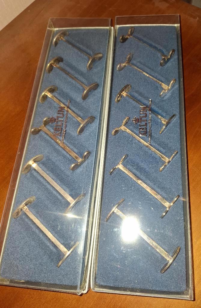 Verzilverde Keltum bestekhouders 2x 6 stuks, Antiek en Kunst, Antiek | Bestek, Ophalen of Verzenden