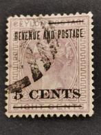 Ceylon 1885 - Koningin Victoria - met opdruk, Ophalen of Verzenden, Gestempeld, Zuid-Azië