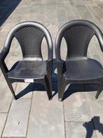 2 zwarte tuinstoelen, Ophalen, Gebruikt