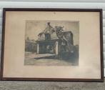 Eau forte entrée du cimetière signe jos delfosse, Antiek en Kunst, Kunst | Etsen en Gravures, Ophalen of Verzenden