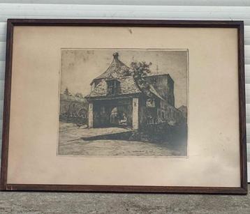 Eau forte entrée du cimetière signe jos delfosse beschikbaar voor biedingen