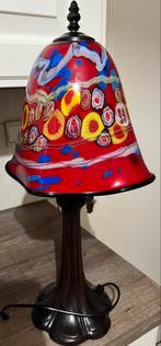 Tafellamp Murano glas stijl messing voet H 53 cm dia kap 25, Antiek en Kunst, Ophalen