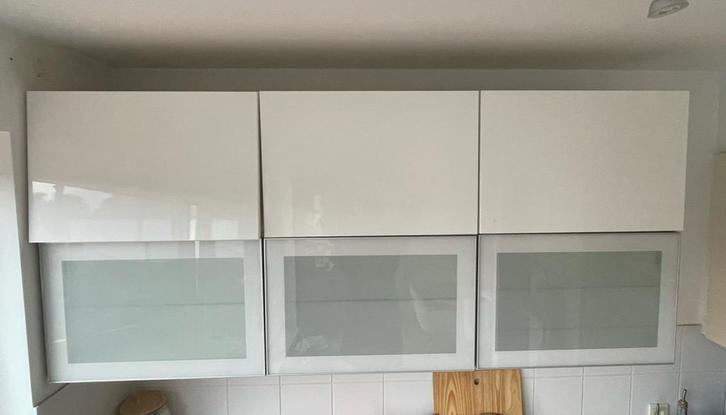 IKEA RINGHULT keukendeuren – wit & glas – set van 6, Huis en Inrichting, Kasten | Wandmeubels, Zo goed als nieuw, Glas, Ophalen