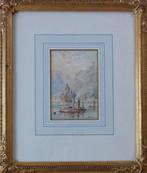 JOHN SOWDEN / BOOTJES OP RIVIER / ORIGINEEL / 41x35cm KADER, Ophalen of Verzenden