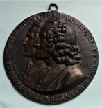 Grote penning J.J.Rousseau en Voltaire - brons (gepatineerd), Verzenden, Brons