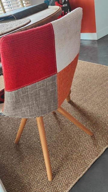 Chaises tissus patchwork x 6, Rouge, Enlèvement, Scandinave, Tissus