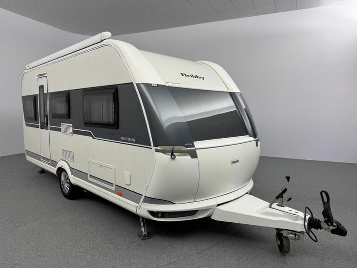 Hobby On Tour 470 UL Mover Cassetteluifel Voortent, Caravans en Kamperen, Caravans, tot en met 4, Rondzit, Hobby, 2 aparte bedden
