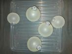 Set van 5 grote mat witte kerstballen, Ophalen, Zo goed als nieuw