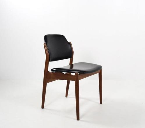 vintage Sibast eetkamerstoel model 462, Maison & Meubles, Chaises, Utilisé, Une, Bois, Synthétique, Noir, Enlèvement