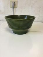 Groene vintage cachepot doorsnede 18,5 cm - H 10,5 cm, Gebruikt, Rond, Ophalen of Verzenden, Minder dan 40 cm