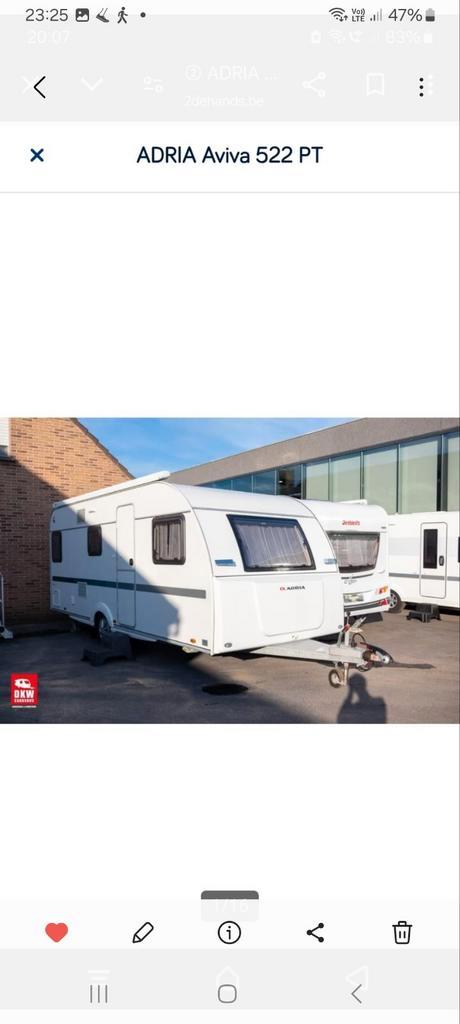 Adria aviva 522PT. Bouwjaar 2022, Caravans en Kamperen, Caravans, Particulier, Adria, Airco, Ophalen