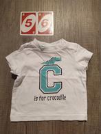 T-shirt korte mouw - Krokodil - Maat 56, Shirtje of Longsleeve, Ophalen of Verzenden, Jongetje of Meisje, Zo goed als nieuw
