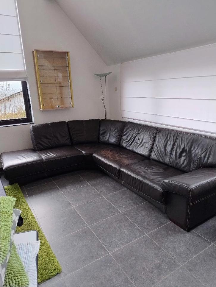 canapé cuir, Maison & Meubles, Canapés | Salons, Utilisé, Banc d'angle, Quatre personnes ou plus, 200 à 250 cm, 75 à 100 cm, Bois