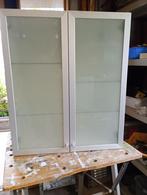 Twee keukenkastjes Ikea met glazen deur en legplanken, Minder dan 100 cm, 25 tot 50 cm, Minder dan 50 cm, Gebruikt
