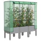 Plantenbak verhoogd met kashoes 120x40x140 cm rattanlook, Tuin en Terras, Kunststof, 100 cm of meer, Verzenden, Nieuw