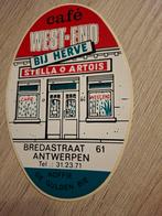 F Sticker café West-End bij Hervé Antwerpen Stella Artois, Ophalen of Verzenden