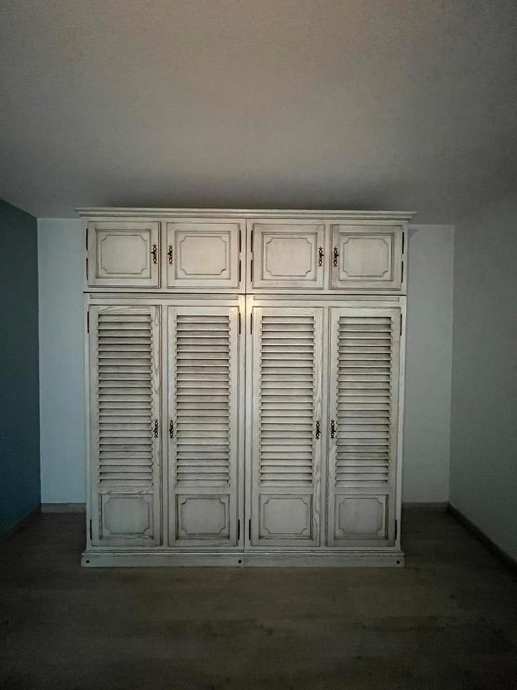 Houten slaapkamerkasten: set kleerkaast + ladekast, Huis en Inrichting, Kasten | Kleerkasten, Gebruikt, 200 cm of meer, 200 cm of meer