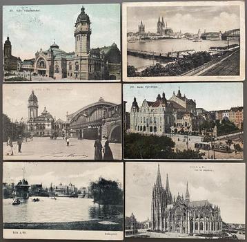 Duitsland 6 oude, verstuurde postkaarten Keulen (1904-1922).