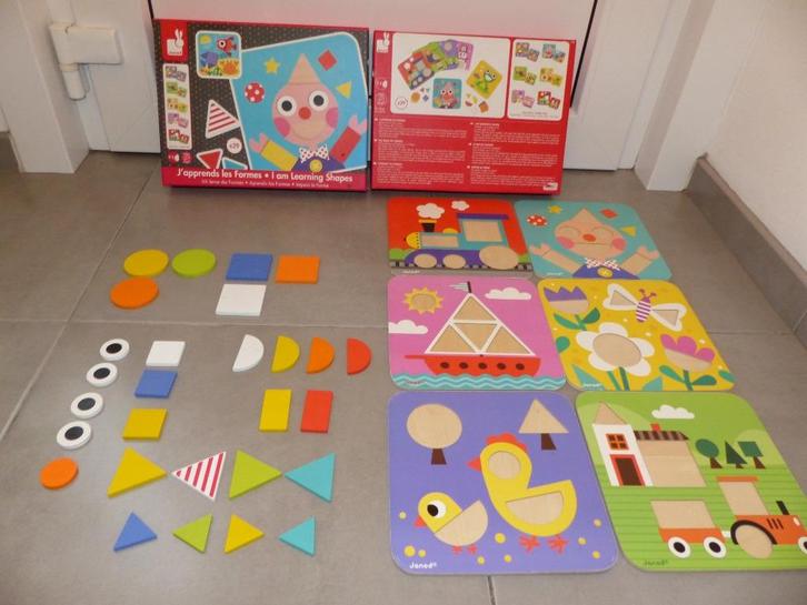 Janod vormen leren - 2 tot 5 jaar, Kinderen en Baby's, Speelgoed | Kinderpuzzels, Gebruikt, 2 tot 4 jaar, Ophalen of Verzenden