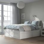 Ikea Brimnes bed, Huis en Inrichting, Slaapkamer | Bedden, Ophalen, Wit, Tweepersoons, Zo goed als nieuw