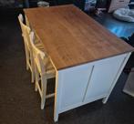 Ilot pour Cuisine IKEA avec 2 chaises hautes, Bois, Enlèvement, Utilisé, Autres types