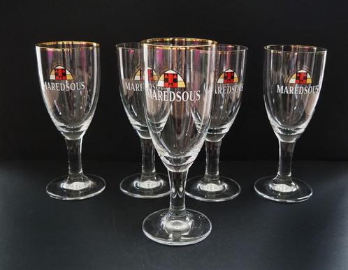 5 Bierglazen voor Maredsous, Huis en Inrichting, Keuken | Servies, Gebruikt, Glas of Glazen, Glas, Ophalen of Verzenden