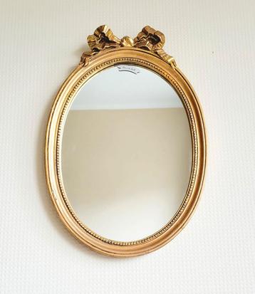 Prachtige antieke/vintage gouden spiegel met strik!  beschikbaar voor biedingen