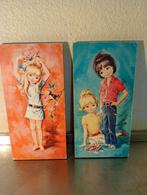 Ensemble typiquement seventies de  2 cadres, Maison & Meubles, Accessoires pour la Maison | Cadres, Enlèvement ou Envoi