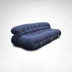 Soriana 3-zitter sofa navy blue bouclé Cassina-Showroommodel, Ophalen, 250 tot 300 cm, Mid century modern, Driepersoons