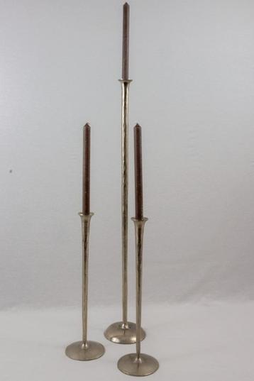 Vintage kandelaars - set van drie stuks beschikbaar voor biedingen