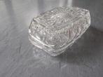 Vintage glazen botervloot met deksel -Reims France, Ophalen
