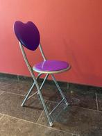 Paarse stoel met hartvormige leuning - hoogte 74 cm, Ophalen of Verzenden, Zo goed als nieuw, Stoel(en)