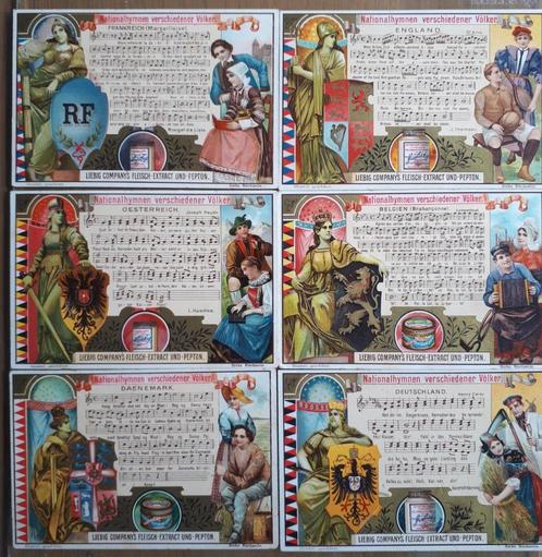 LIEBIG : Cpl.set : NAZIONALHYMNEN S 593/ 1899 TED. Ed., Verzamelen, Foto's en Prenten, Zo goed als nieuw, Prent, Overige onderwerpen