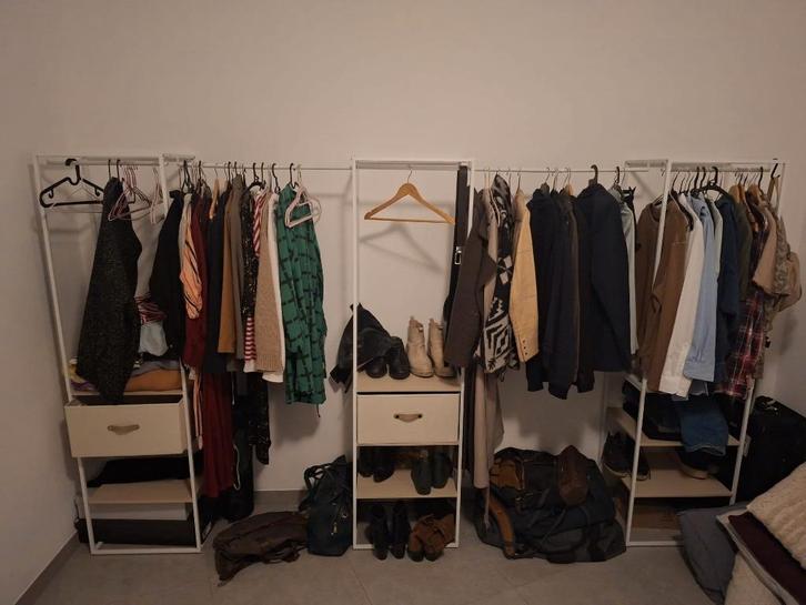 twee klerenhangers (open kleerkast) breedte instelbaar, Huis en Inrichting, Kasten | Kleerkasten, Zo goed als nieuw, 150 tot 200 cm