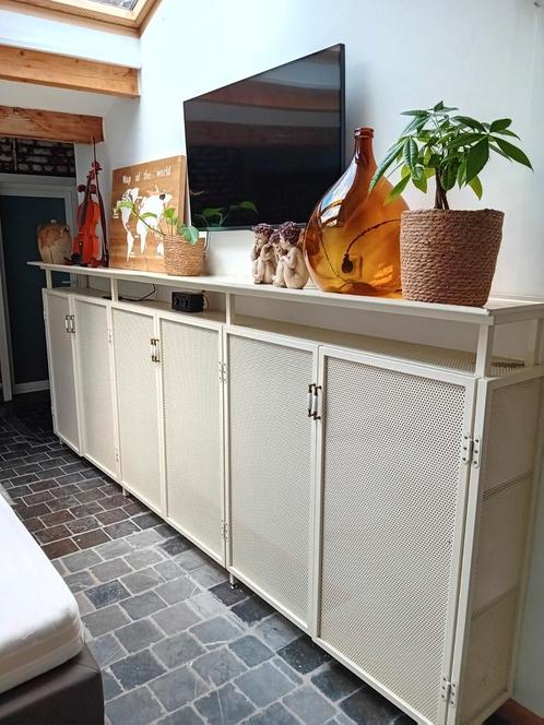 Wandmeubel, écru, voorzetkast voor bv chauffage., Huis en Inrichting, Kasten | Wandmeubels, Gebruikt, 100 tot 150 cm, 300 cm of meer