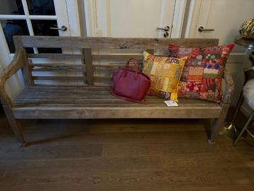 Oude massief TEAK BANK 201 cm tuinbank halbank beschikbaar voor biedingen