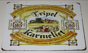 KARMELIET : Bord Karmeliet Tripel 3 Granen Abdijbier. beschikbaar voor biedingen