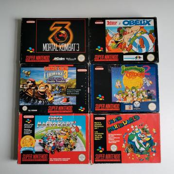 6 SNES-games tegen verschillende prijzen 