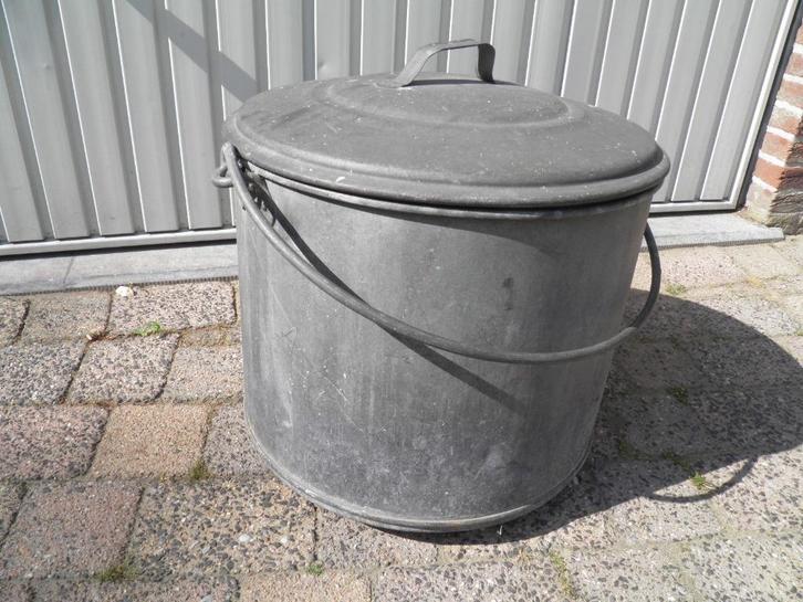 Zinken kookketel / wastobbe met deksel., Antiek en Kunst, Curiosa en Brocante, Ophalen