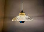 Vintage Holophane glazen hanglamp., Ophalen of Verzenden