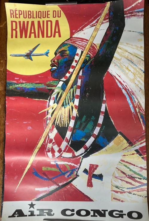 Poster/Affiche originale de la SABENA d'AIR CONGO, Collections, Souvenirs Sabena, Comme neuf, Enlèvement ou Envoi