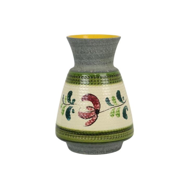 Vintage West Germany Vaas Bay Bloemen Reliëf Schade Sixties, Huis en Inrichting, Woonaccessoires | Vazen, Gebruikt, Minder dan 50 cm