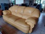 Salon cuir 3 et 2 places (Cuir de buffle) Parfait état., Ophalen, Zo goed als nieuw, Leer