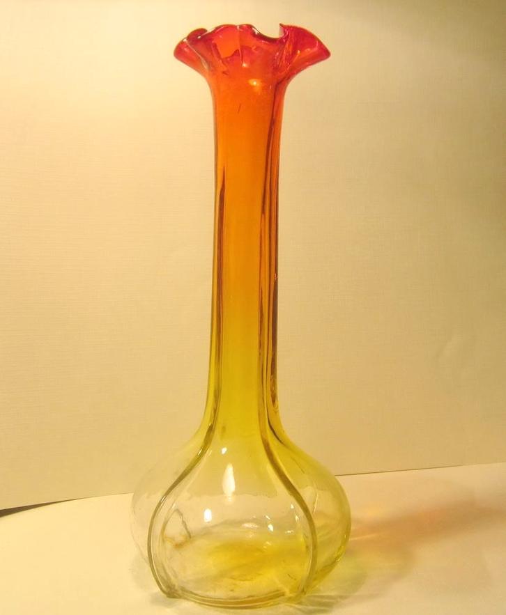 Antieke amberina Legras vaas, ca 1910, Antiquités & Art, Antiquités | Verre & Cristal, Enlèvement ou Envoi