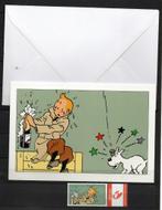 Carte de voeux Tintin / Kuifje : 1 duostamp + 1 carte postal, Postzegels en Munten, Postzegels | Europa | België, Ophalen