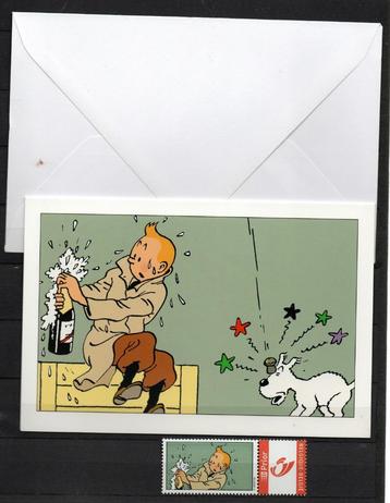 Carte de voeux Tintin / Kuifje : 1 duostamp + 1 carte postal, Enlèvement