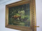 "Koeien aan de poel" - Adolph Jacobs (1859-1940), Antiek en Kunst, Ophalen