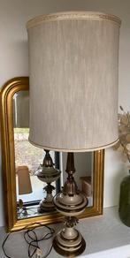 Vintage Stiffel tafellamp in messing en emaille, Huis en Inrichting, Lampen | Tafellampen, Ophalen of Verzenden, Zo goed als nieuw