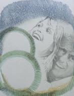 POL MARA / KOPPEL / KLEURLITHO / 28x21cm / SIG, Antiek en Kunst, Kunst | Litho's en Zeefdrukken, Ophalen of Verzenden